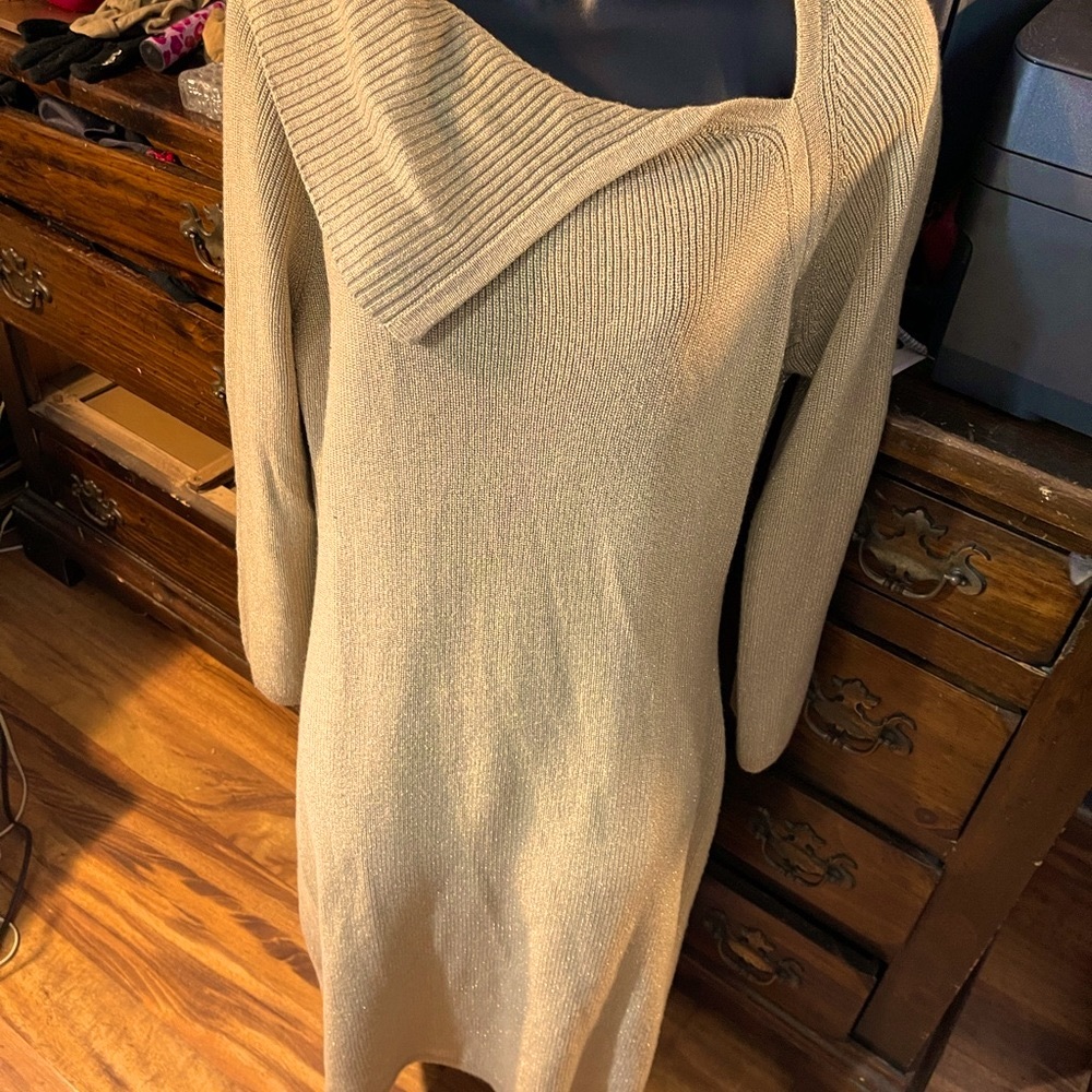 Calvin Klein sweather dress gold . Cute and comfortable. - Picture 2 of 12